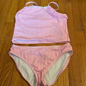 Adorable pink and white striped bikini Gap size large